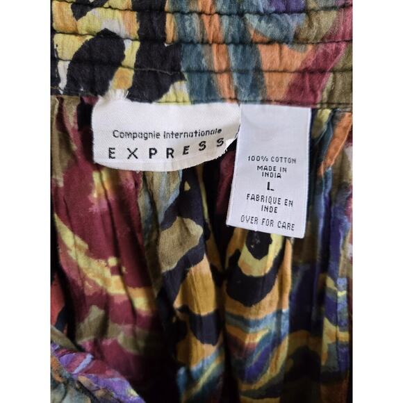 Campagnie Internationale Express Womens Maxi Skirt Safari Boho Peasant Jungle L - Picture 3 of 3